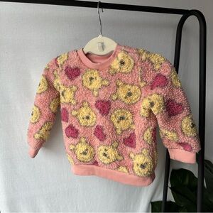 Disney Baby Pink Sherpa Pooh Bear Sweater Crewneck / Size 24 Mons